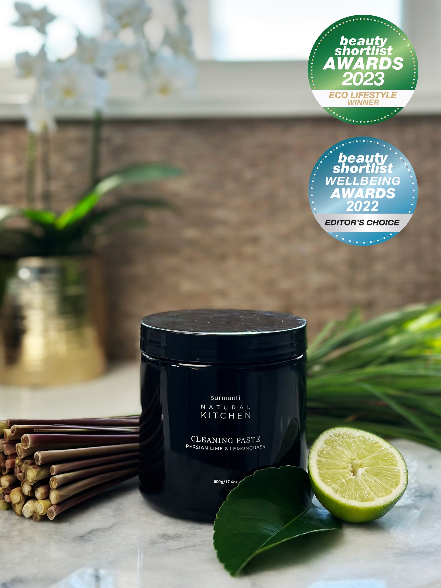 Natural Cleaning Paste - Persian Lime & Lemongrass - Award Winning - 500gm - Surmanti - Made In New Zealand