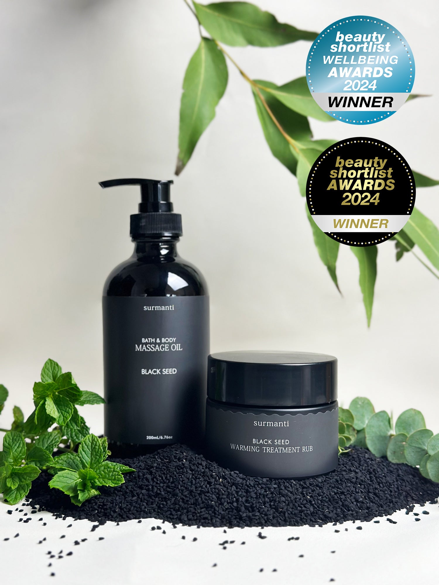 Black Seed Massage Oil & Warming Treatment Rub Duo - Award-Winning for Superior Relief - Surmanti - Made In New Zealand