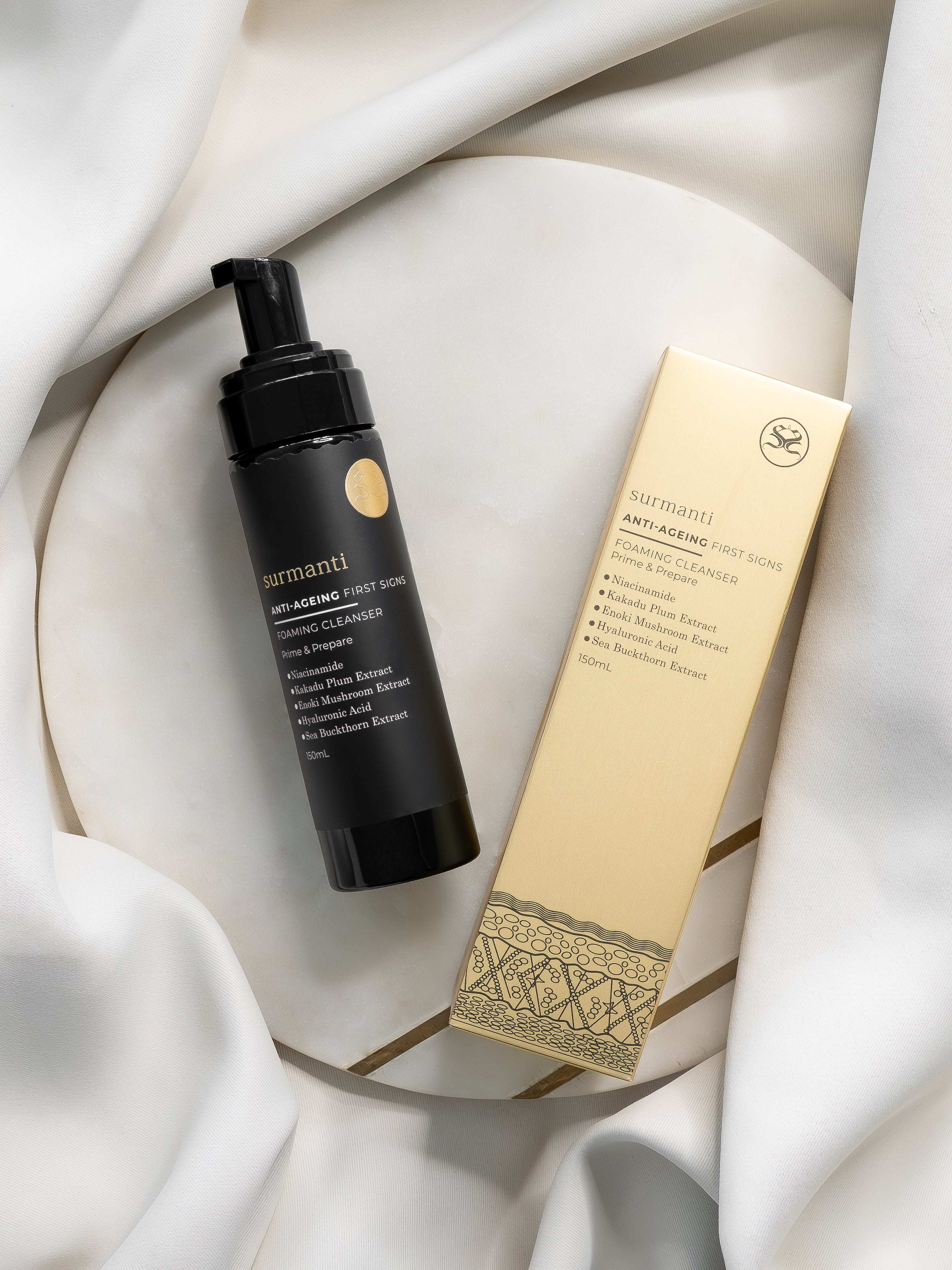 FIRST SIGNS Anti-Ageing Foaming Cleanser - 150mL - Surmanti - Made In New Zealand