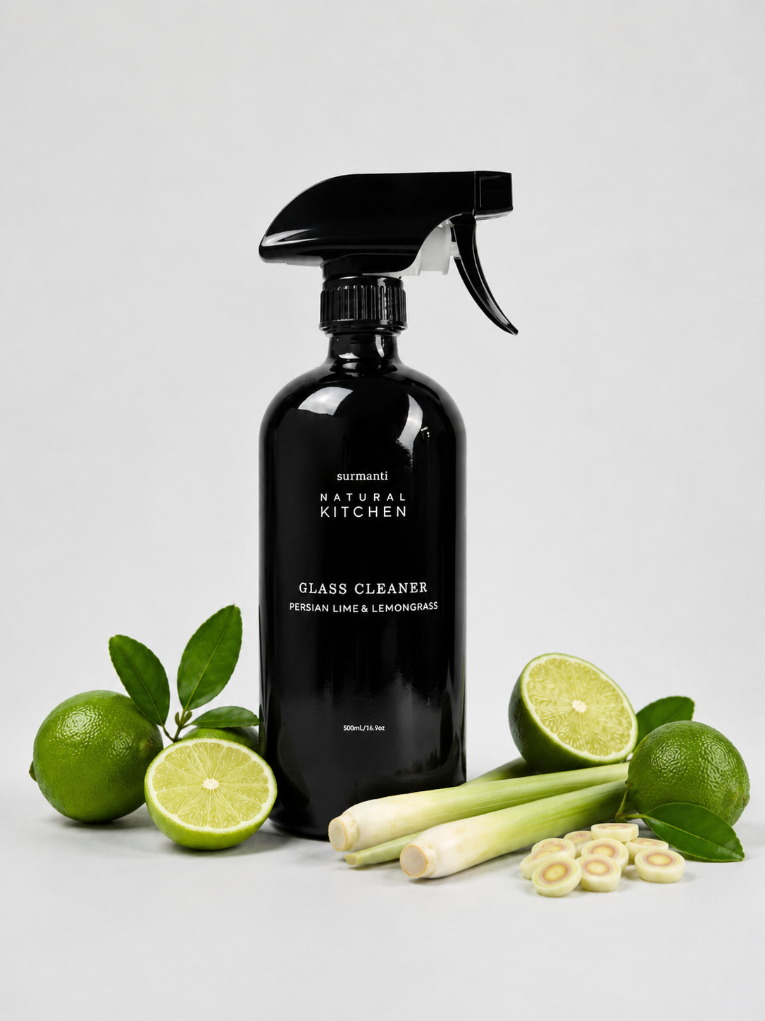 Glass Cleaner - Persian Lime & Lemongrass - Natural Kitchen - 500ML - Surmanti - Made In New Zealand