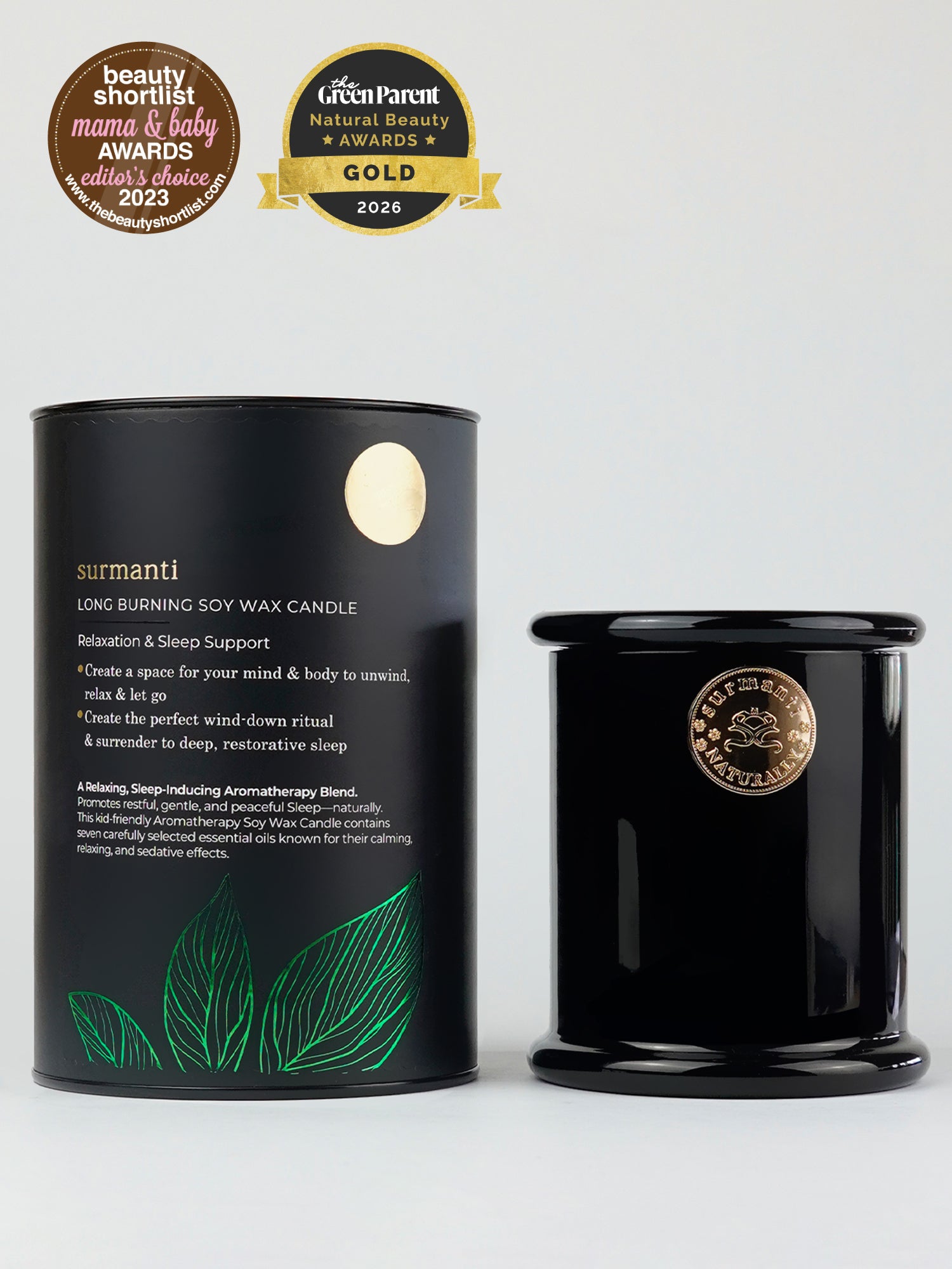Relaxation & Sleep Support Soy Long Burning Candle 250g - A Relaxing Sleep-Inducing Aromatherapy Blend - Surmanti - Made In New Zealand