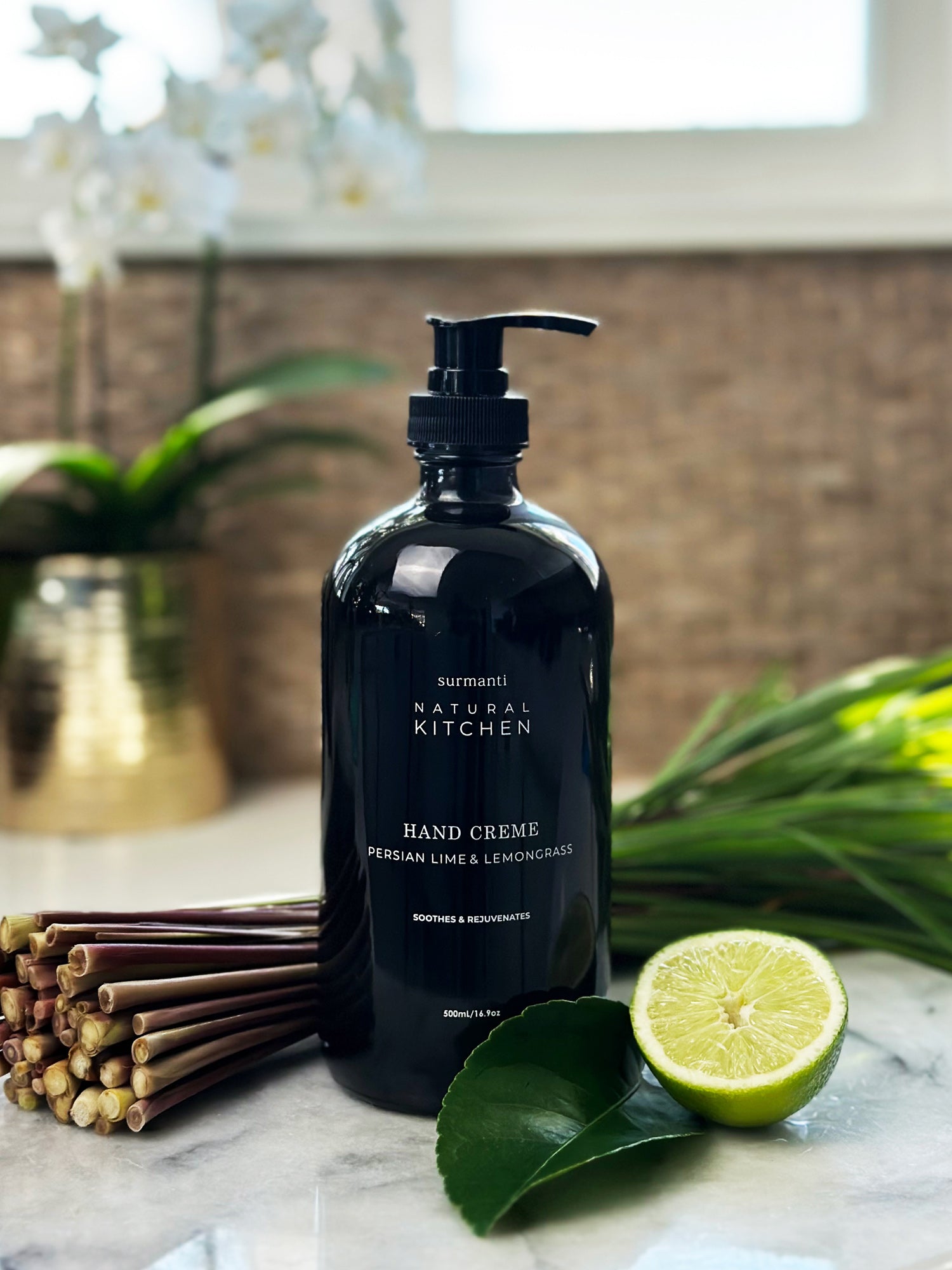 Natural Hand Creme Intense Hydration - Persian Lime & Lemongrass - Natural Kitchen - 500ML - Surmanti - Made In New Zealand