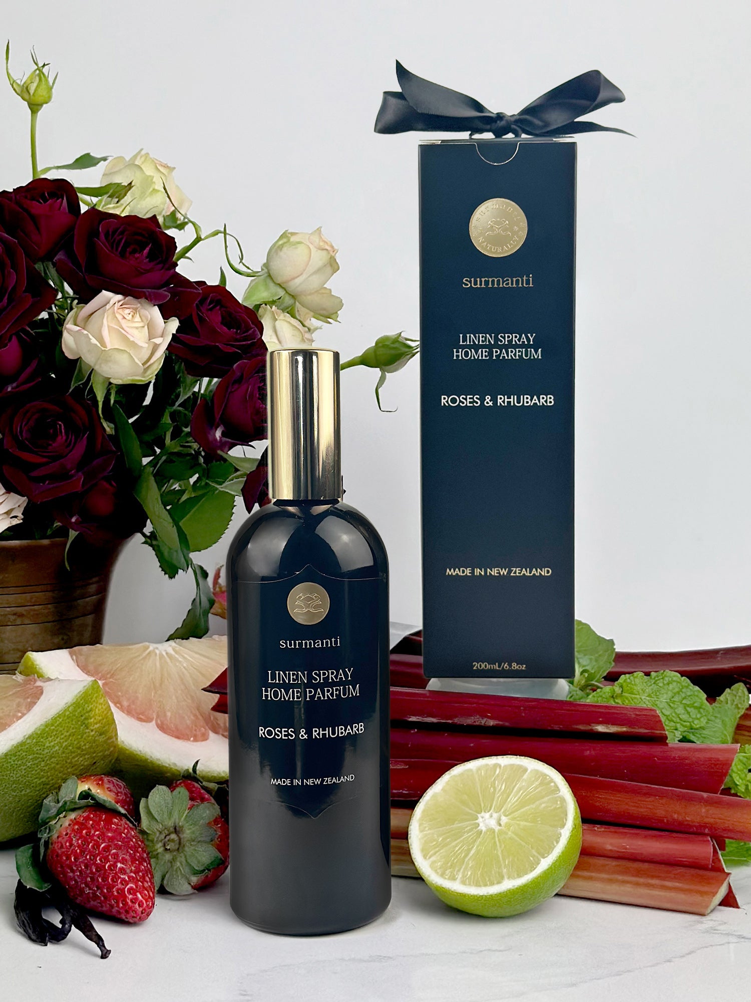 Roses & Rhubarb Room Spray Home Parfum (200 mL) - Surmanti - Made In New Zealand