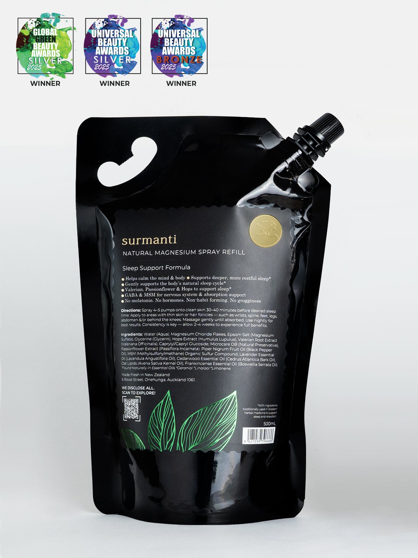 Magnesium Sleep Support Spray Refill 500mL. Fast-Acting Formula. Best Seller