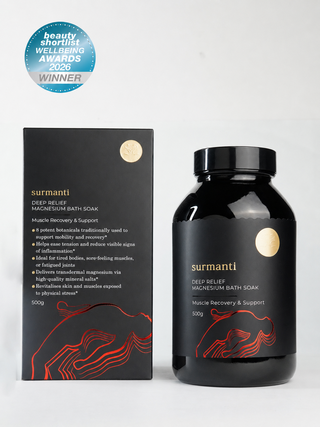 Deep Relief Muscle Recovery Magnesium Bath Soak - 500g Revitalise Muscles Exposed to Physical Stress* - Surmanti - Made In New Zealand