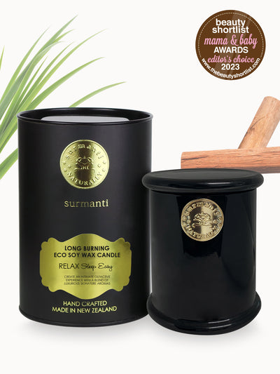 RELAX. Sleep Easy Eco Soy Aromatherapy Candle - Surmanti - Made In New Zealand