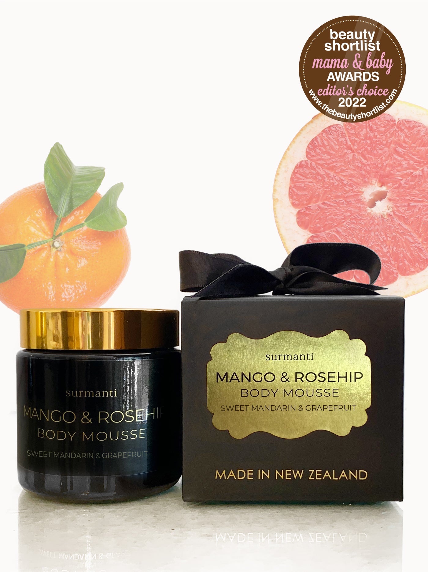 Body Mousse Sweet Mandarin & Grapefruit - boxed - Surmanti - Made In New Zealand