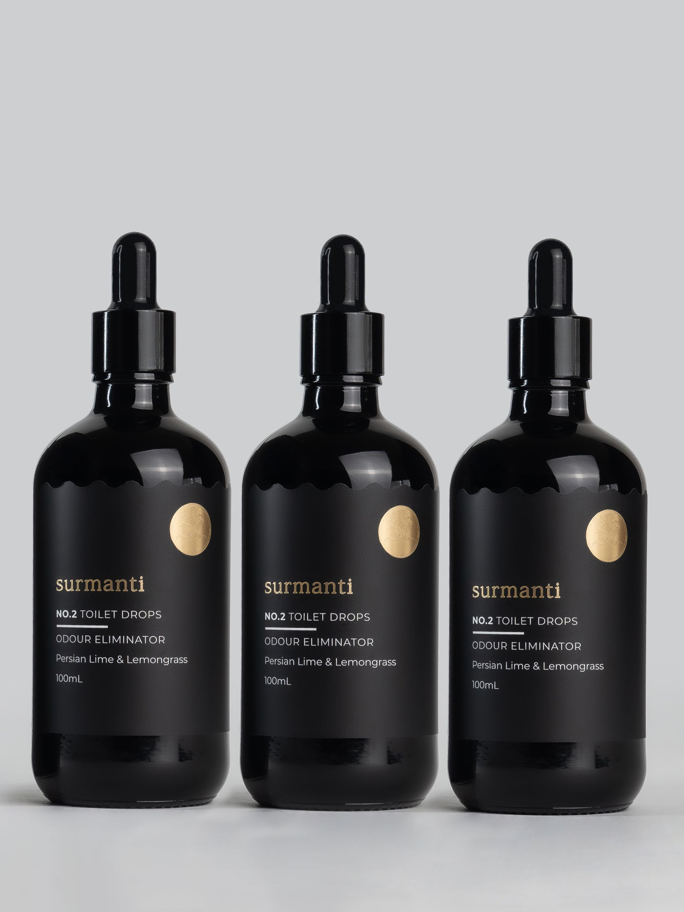 Natural No.2 Toilet Drops 3 x 100mL Bundle - Persian Lime & Lemongrass