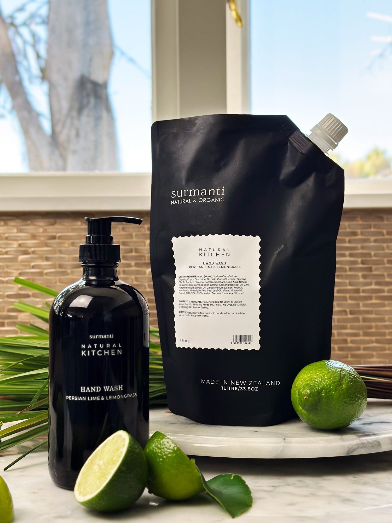 Hand Wash Refill (1 litre) - Persian Lime & Lemongrass - Natural Kitchen - Surmanti - Made In New Zealand