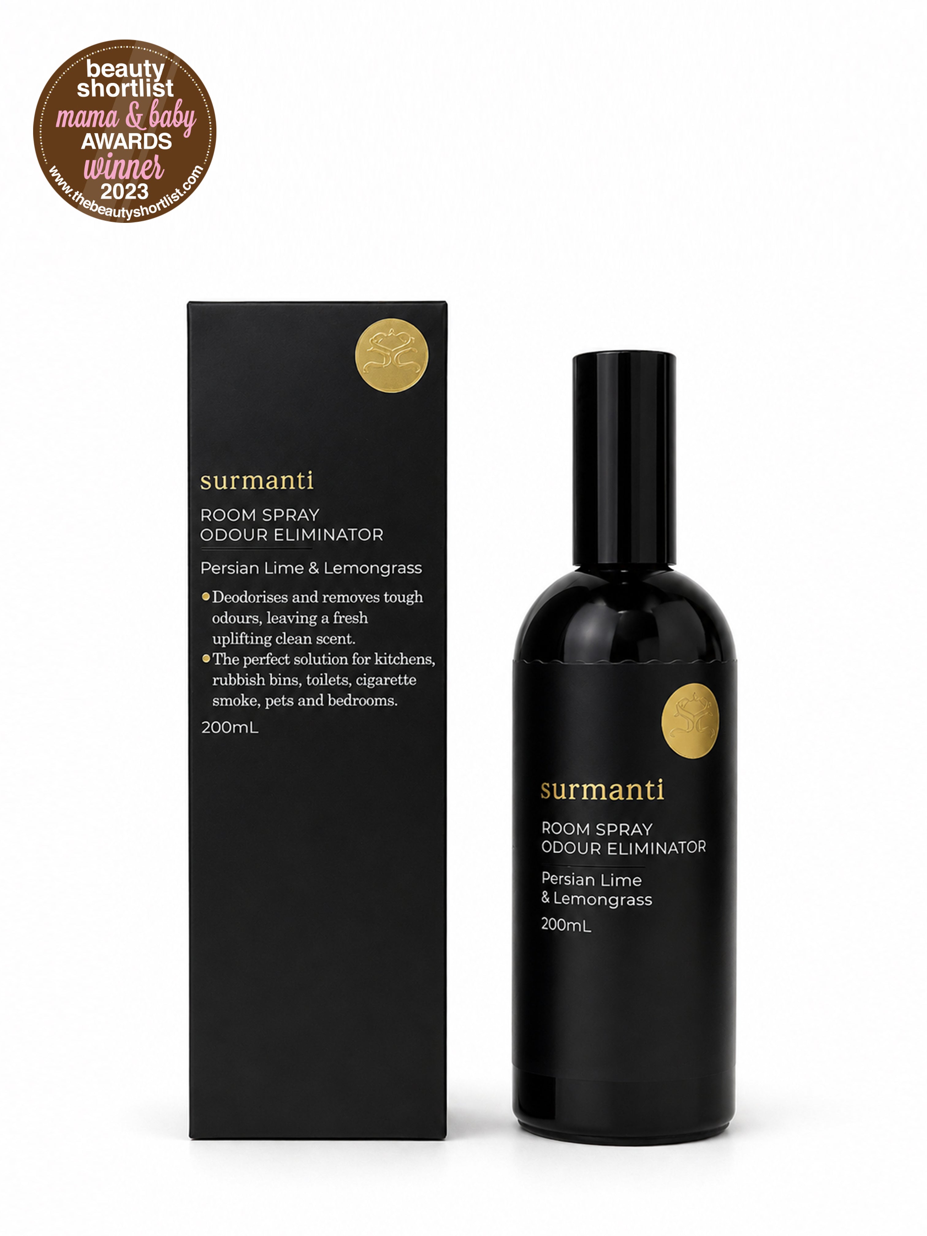 Persian Lime & Lemongrass Room Spray Home Parfum - Odour Eliminator 200mL - Surmanti - Made In New Zealand