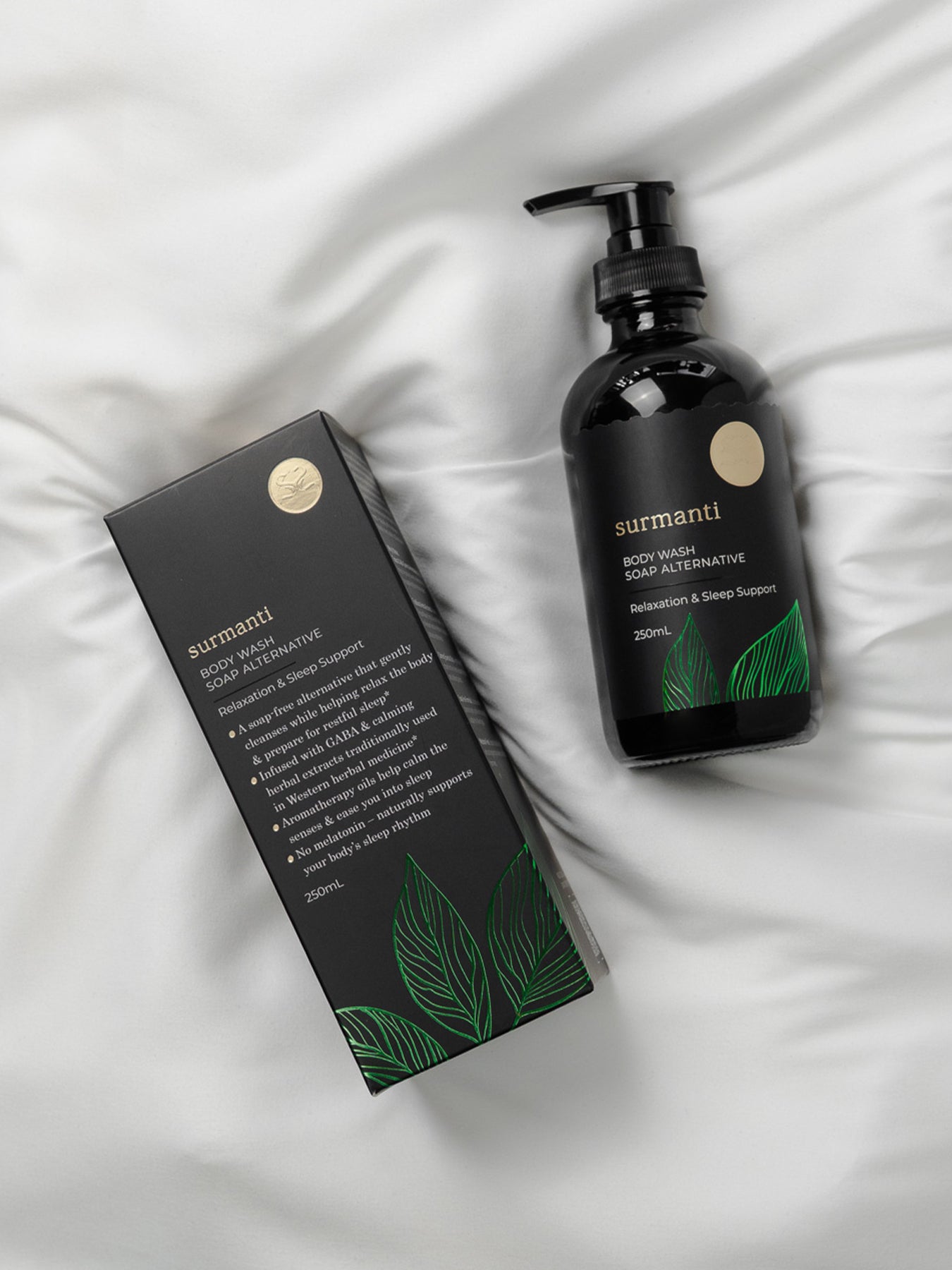 Relaxation & Sleep Support Body Wash 250mL. Breathe Deep, Lather Up, Sleep Easier.