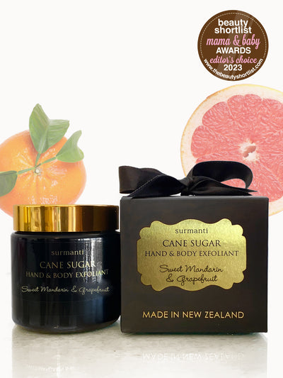 Sweet Mandarin & Grapefruit Cane Sugar Exfoliant 100gm - Surmanti - Made In New Zealand