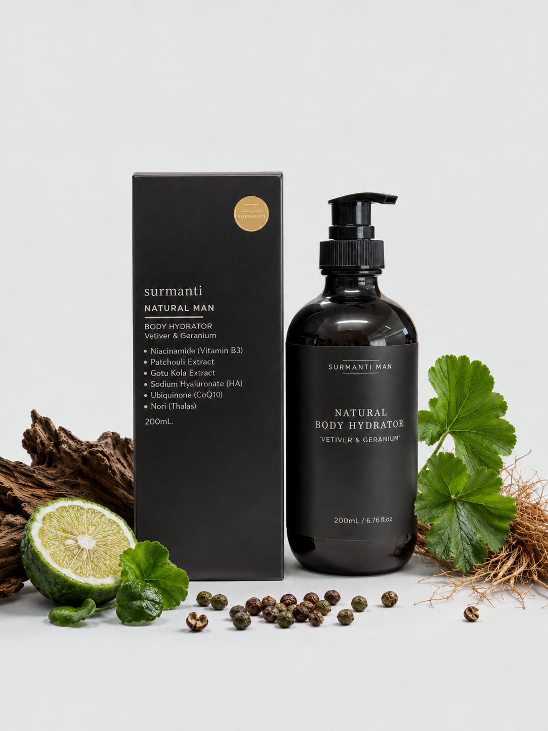 Natural Man Natural Body Hydrator 200mL - Ultra Rich, Anti-aging Body Care For Men - Surmanti - Made In New Zealand