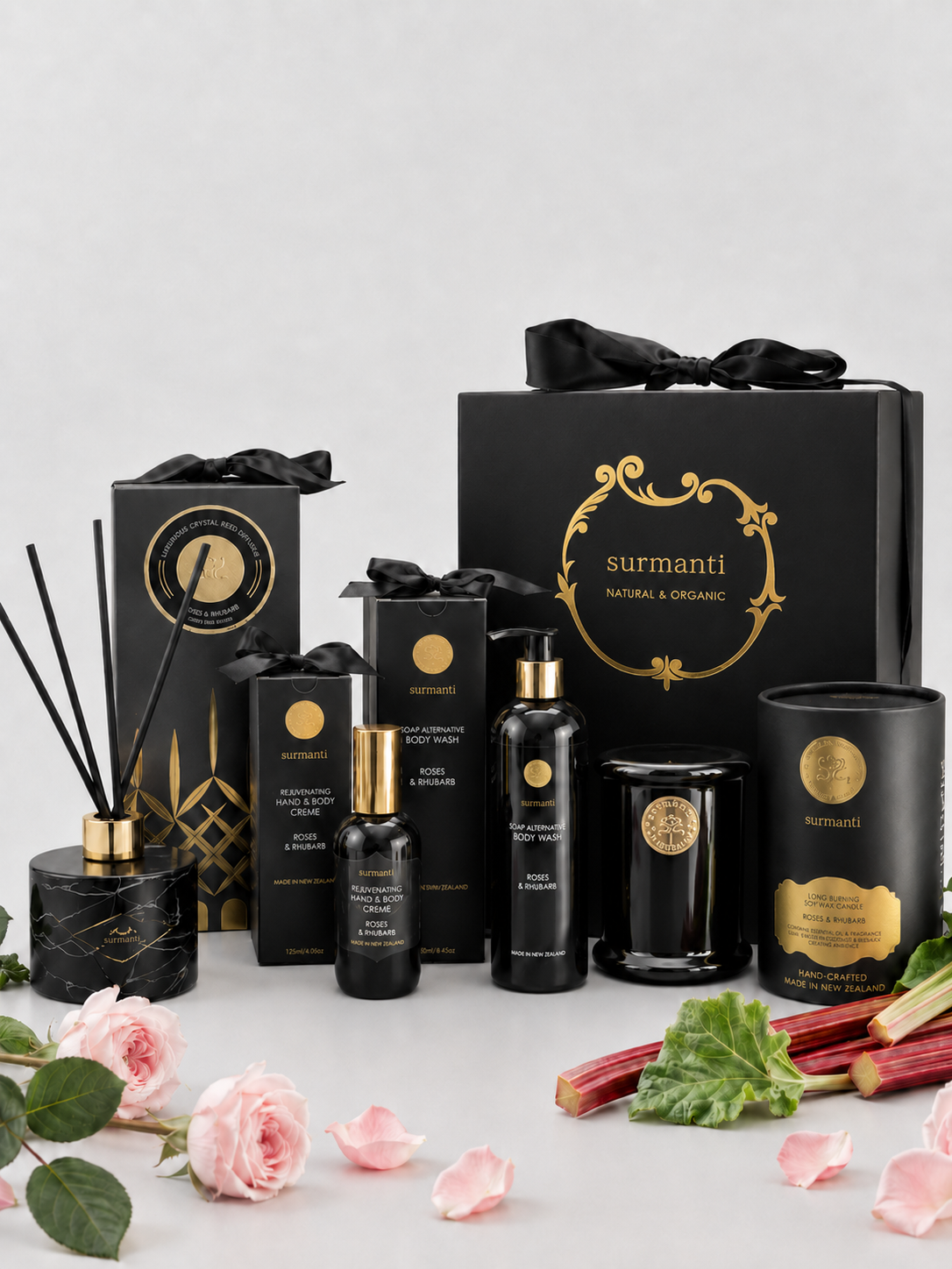 Opulence Roses & Rhubarb Luxury Gift Box - Surmanti - Made In New Zealand