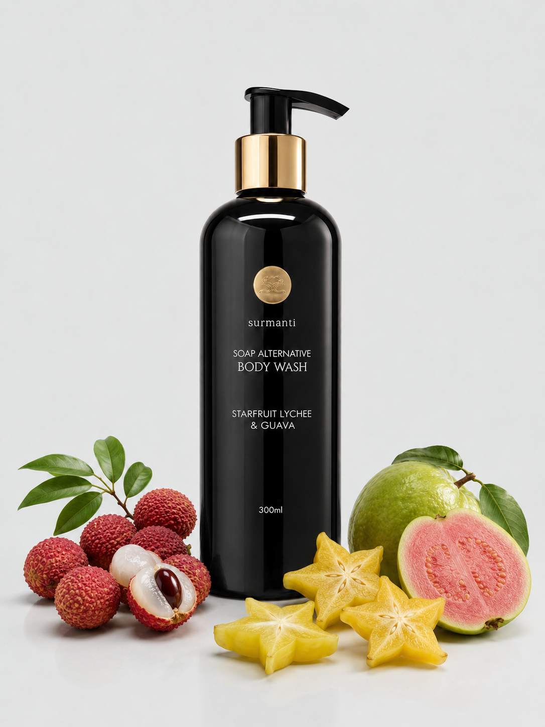 Starfruit Lychee & Guava Body Wash - Soap Alternative. No More Itchy Skin - 300mL - Surmanti - Made In New Zealand