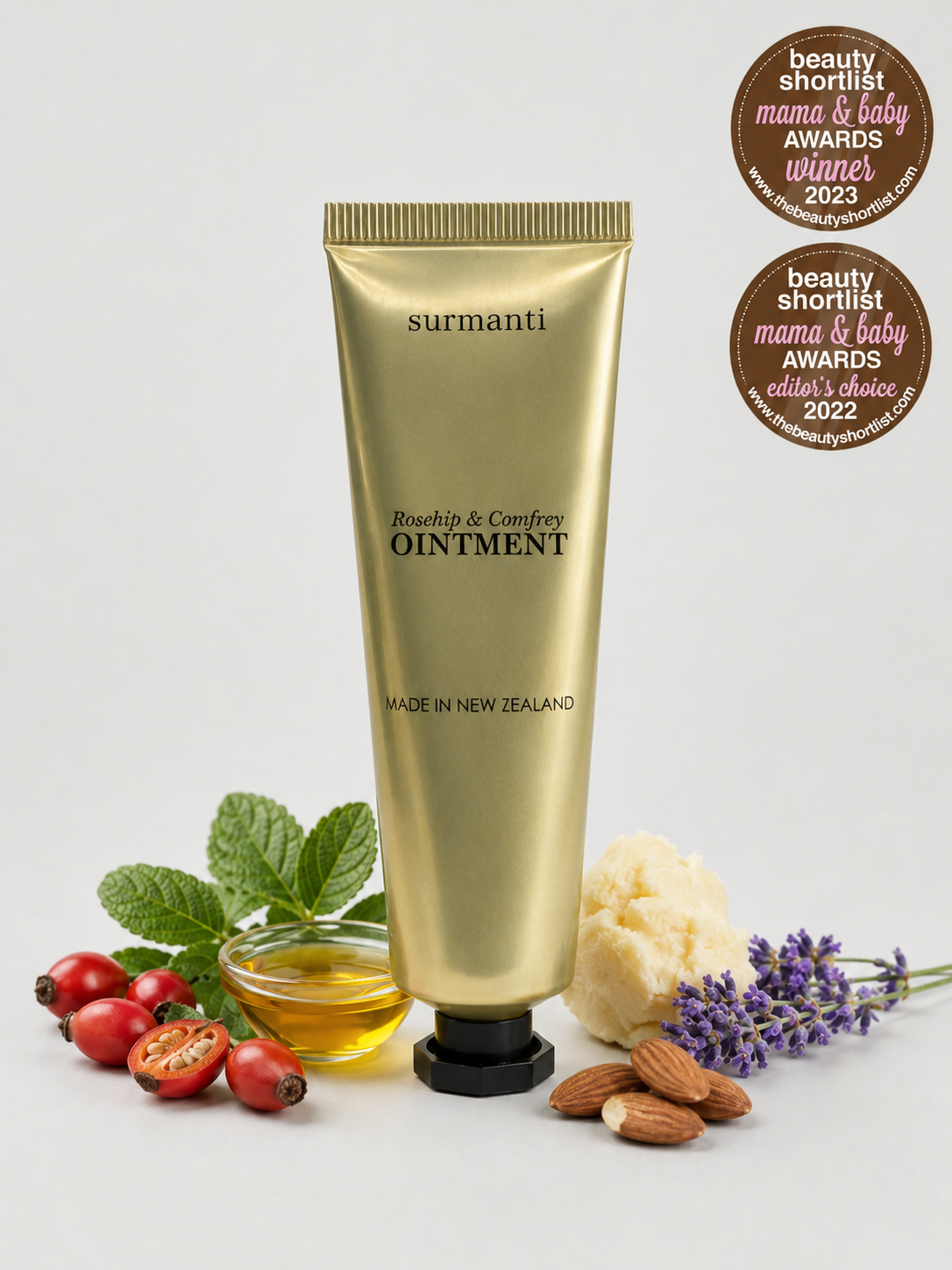 The Everything Ointment – Rosehip & Comfrey 30g Award Winning - Supports Healing of Blisters, Burns, Insect Bites, Stretch Marks, Nappy Rash - Surmanti - Made In New Zealand