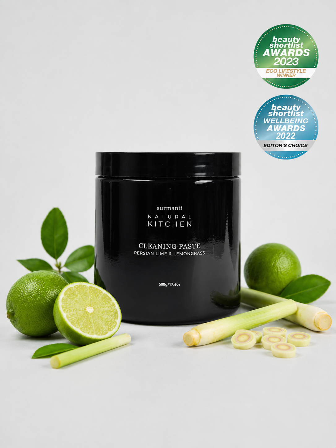 Natural Cleaning Paste - Persian Lime & Lemongrass - Award Winning - 500gm - Surmanti - Made In New Zealand
