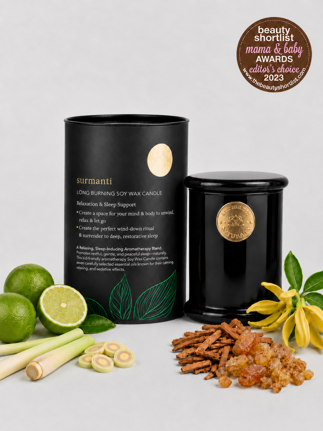 Relaxation & Sleep Support Soy Long Burning Candle 250g - A Relaxing Sleep-Inducing Aromatherapy Blend - Surmanti - Made In New Zealand