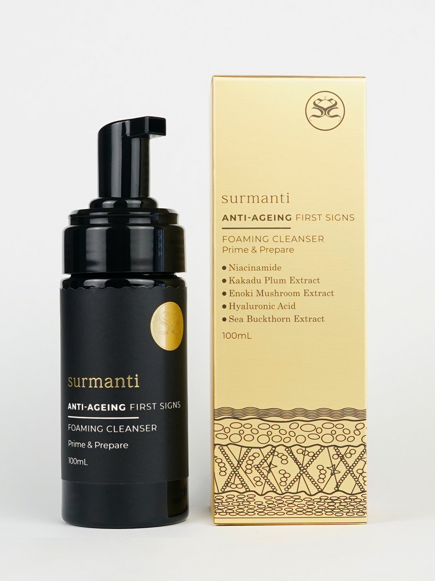 FIRST SIGNS Anti-Ageing Foaming Cleanser - 100mL - Surmanti - Made In New Zealand