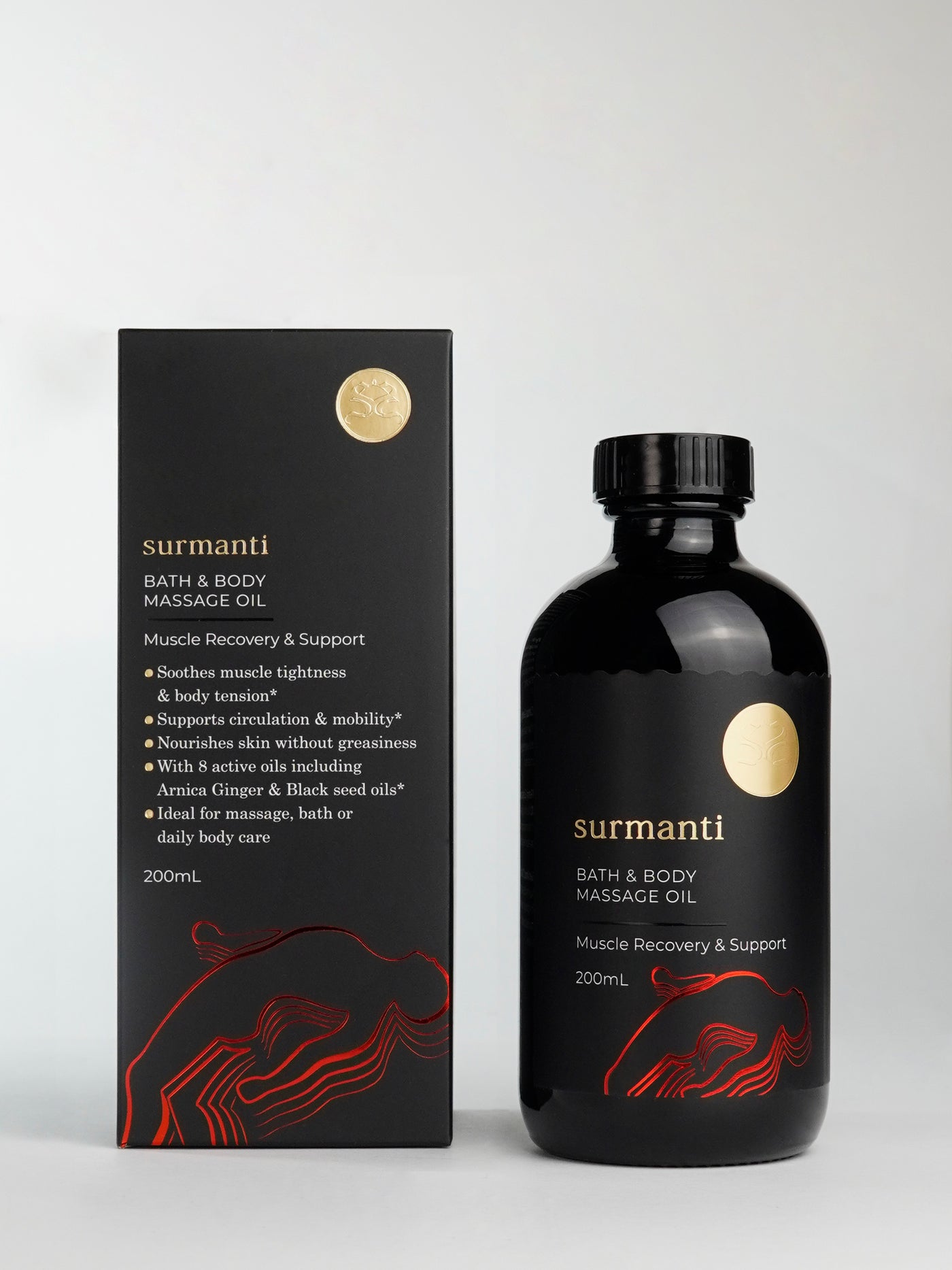 Muscle Recovery & Support Bath & Body Massage Oil 200mL Soothes Muscle Tightness & Body Tension*