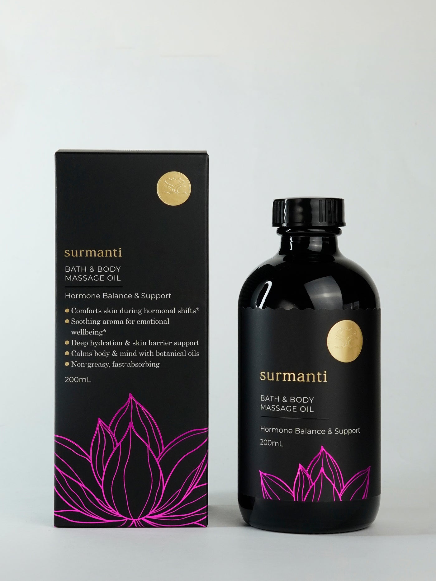 Hormone Balance & Support Bath & Body Massage Oil - 200mL Supports Dry Skin During Hormonal Shifts