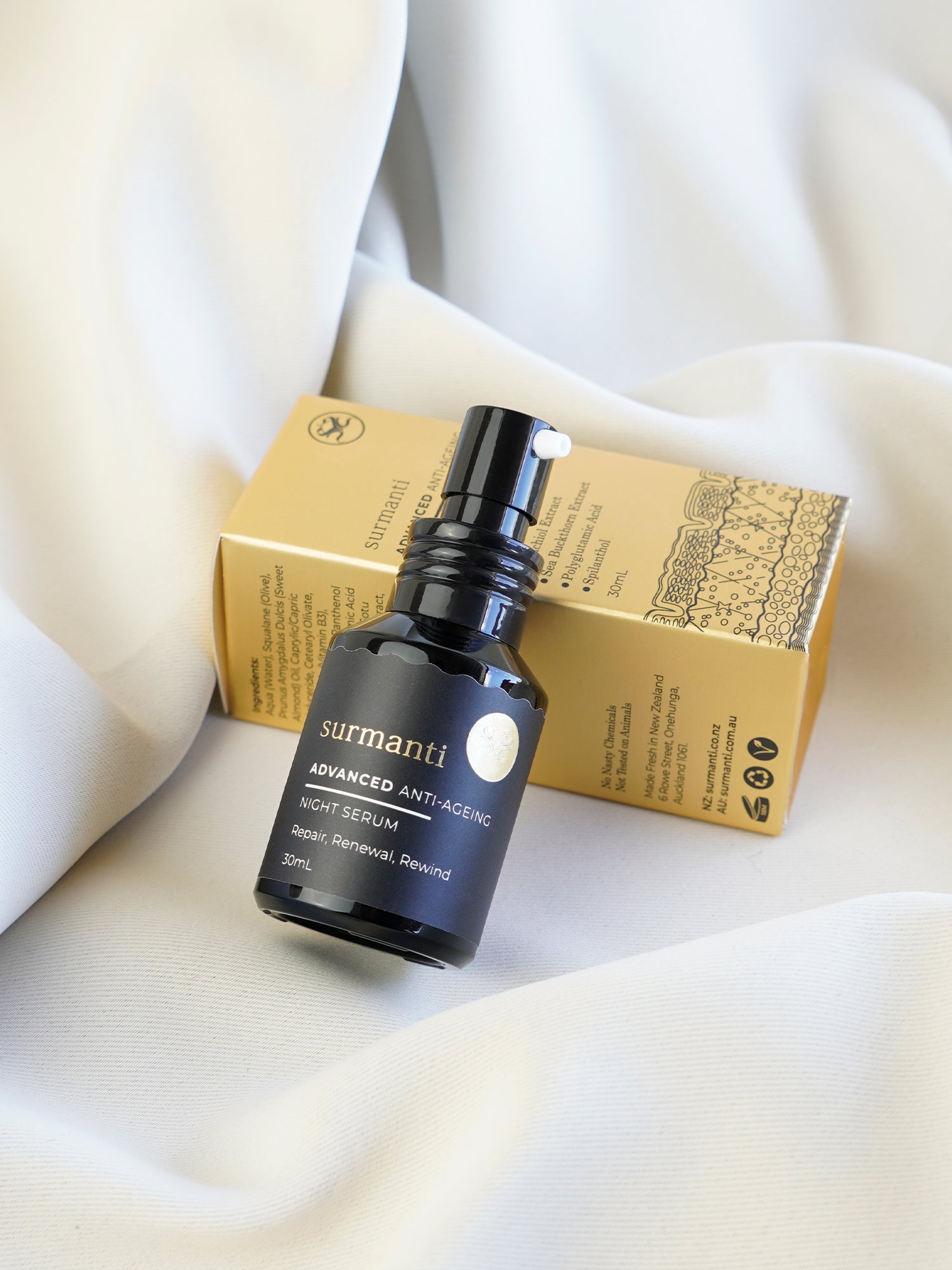ADVANCED Anti-Ageing Night Serum - 30mL - Surmanti - Made In New Zealand
