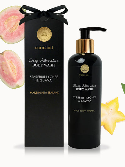 Starfruit Lychee & Guava Body Wash - Soap Alternative 300ml - Surmanti - Made In New Zealand