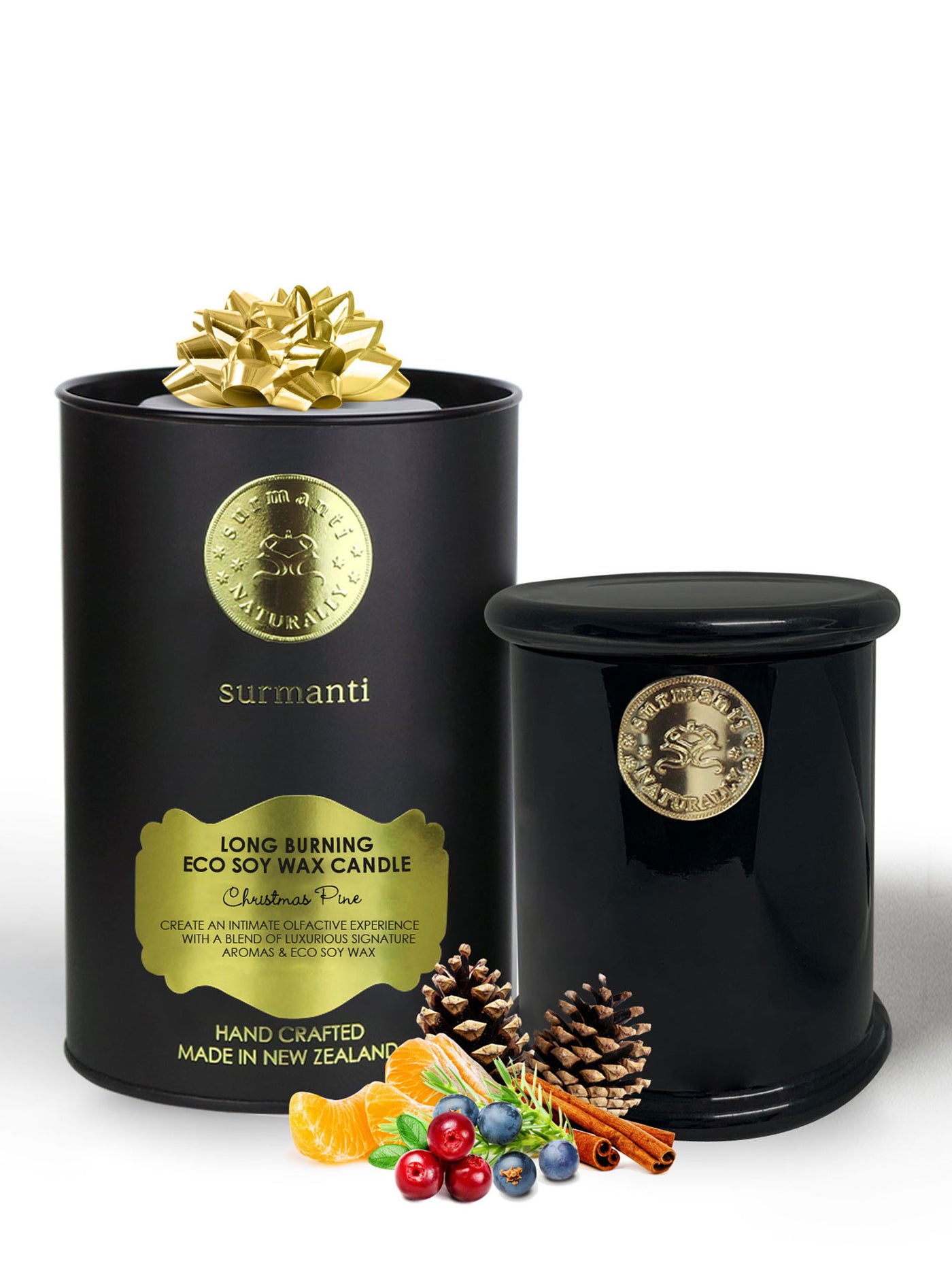Christmas Pine Long Burning Eco Soy Candle - Limited Edition - Surmanti - Made In New Zealand