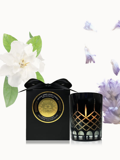 Gardenia & Hyacinth Crystal Series Long Burning Pure Coconut Wax Candle 150gm