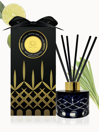 Persian Lime & Lemongrass Crystal Reed Diffuser - Odour Eliminator - Large Rooms 200ml
