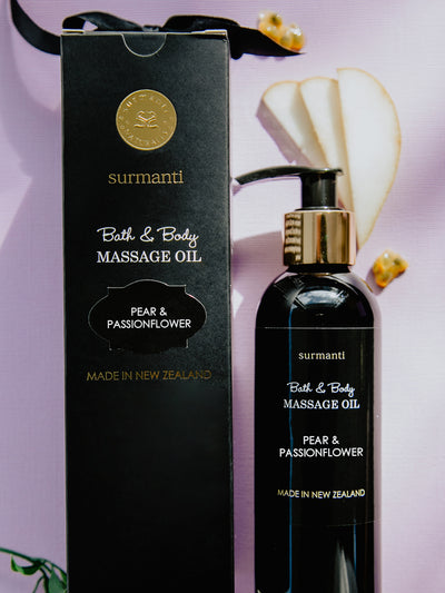 Pear & Passionflower Bath Body & Massage Oil - Surmanti - Made In New Zealand