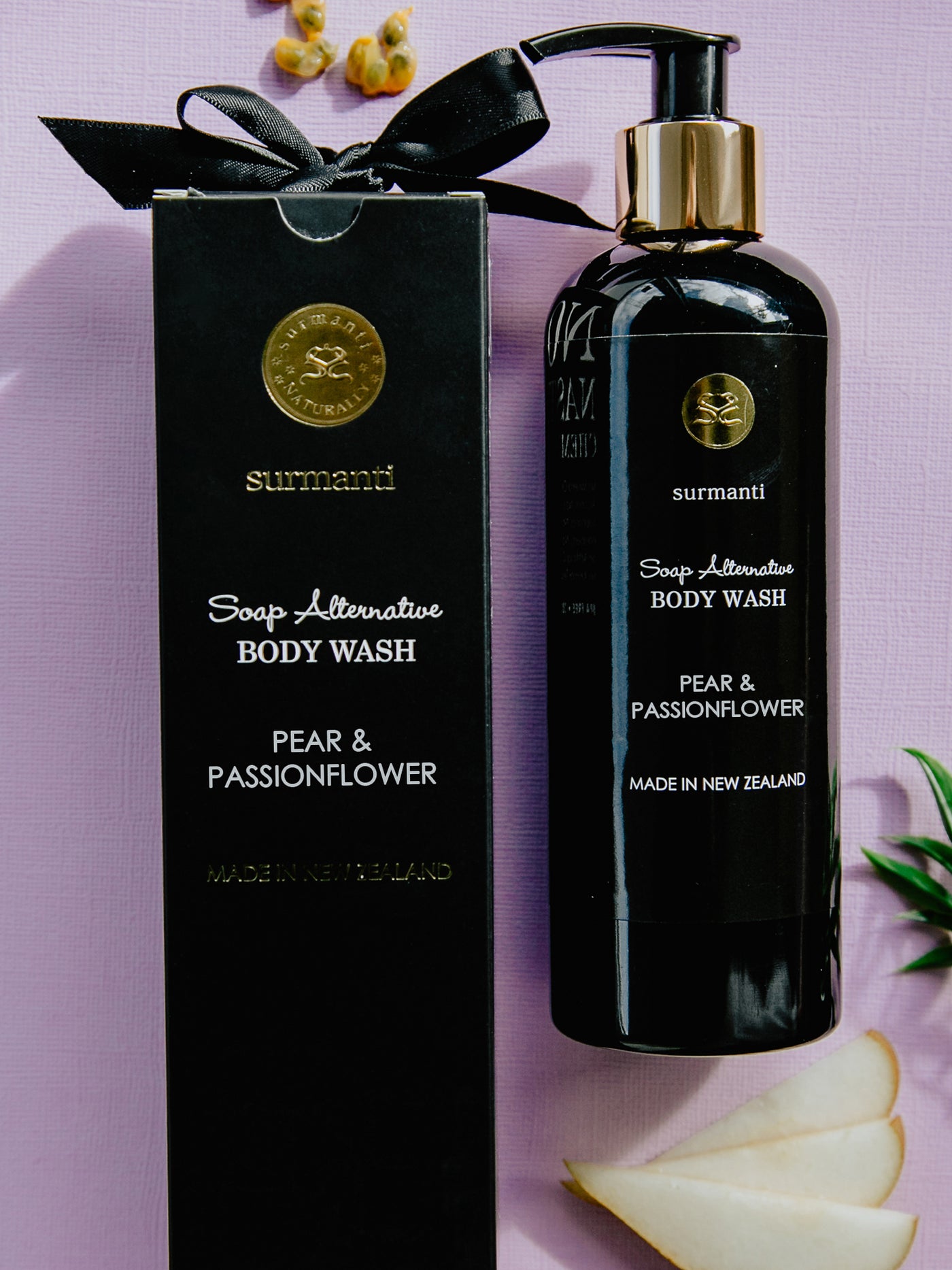 Pear & Passionflower Body Wash - Soap Alternative 300ml - Surmanti - Made In New Zealand