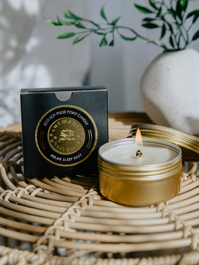 RELAX. Sleep Easy Coconut Wax Pulse Point Travel Candle - Surmanti - Made In New Zealand