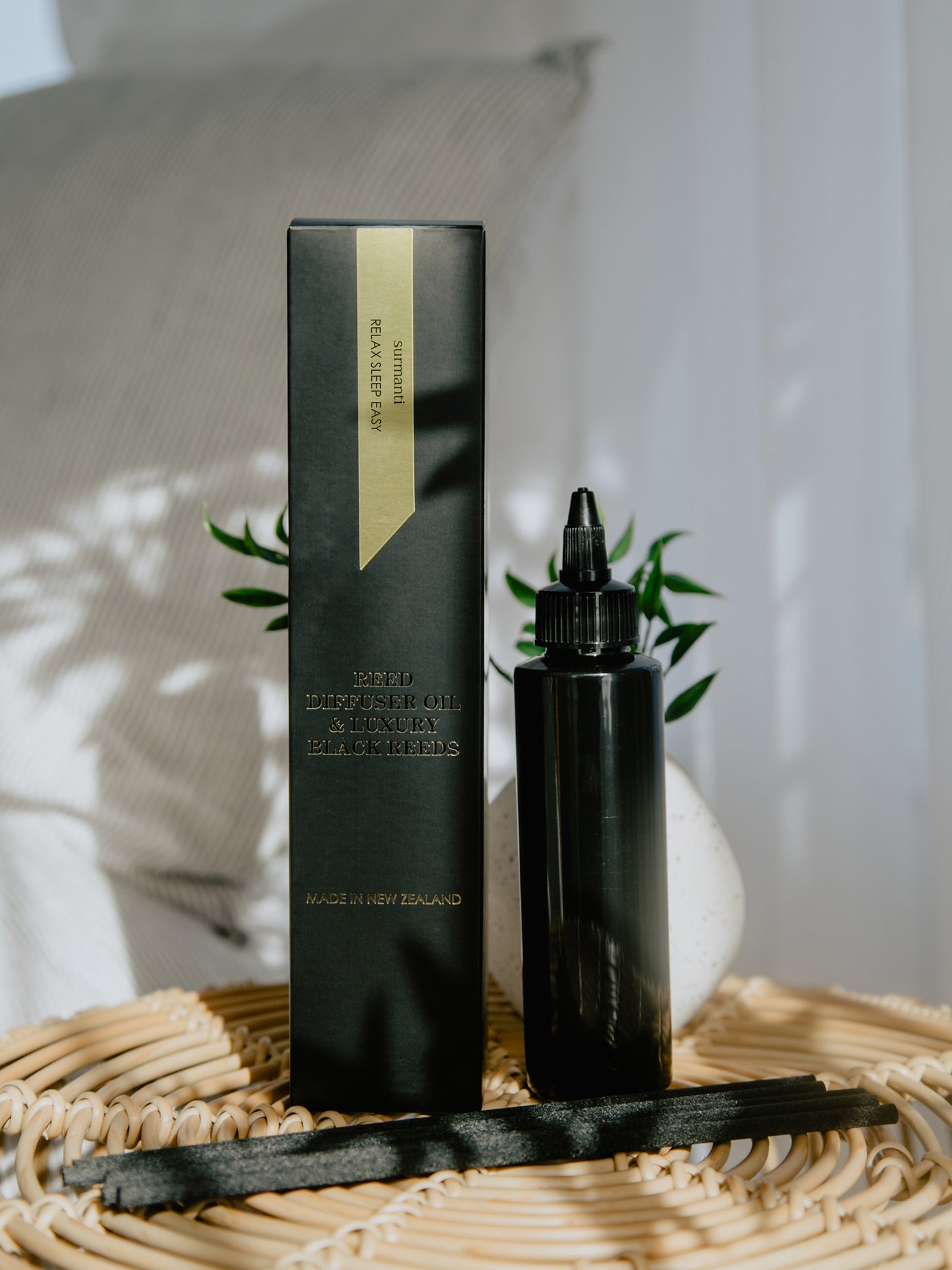 RELAX Sleep Easy Reed Diffuser Oil & Luxury Black Reeds - Surmanti - Made In New Zealand