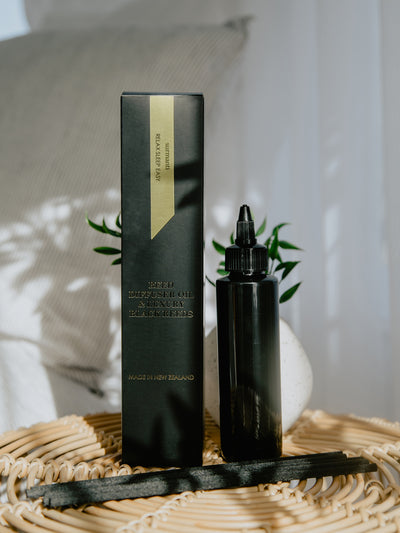 RELAX Sleep Easy Reed Diffuser Oil & Luxury Black Reeds - Surmanti - Made In New Zealand