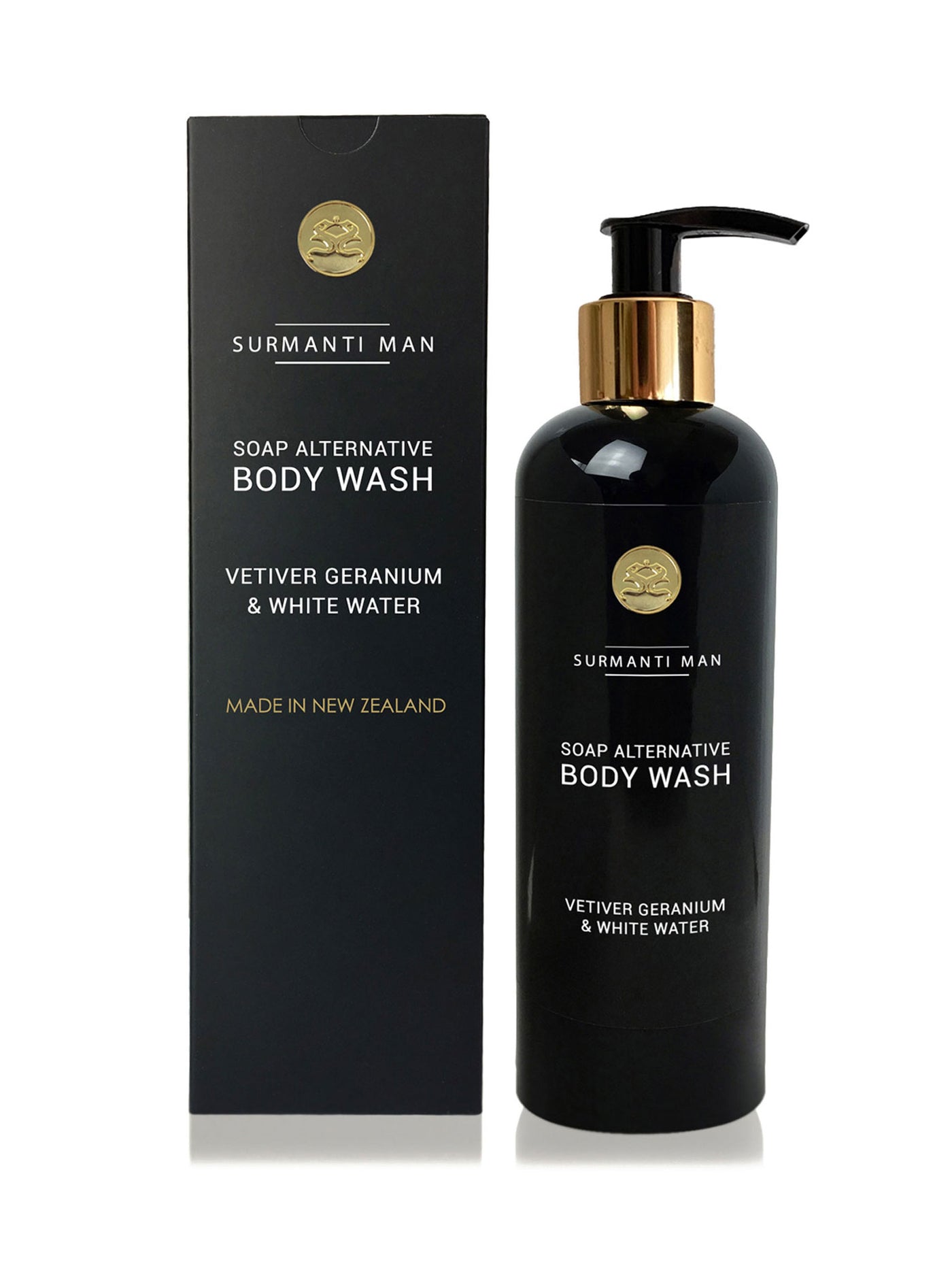 Surmanti Man Vetiver Geranium & White Water Body Wash - Soap Alternative - Surmanti - Made In New Zealand