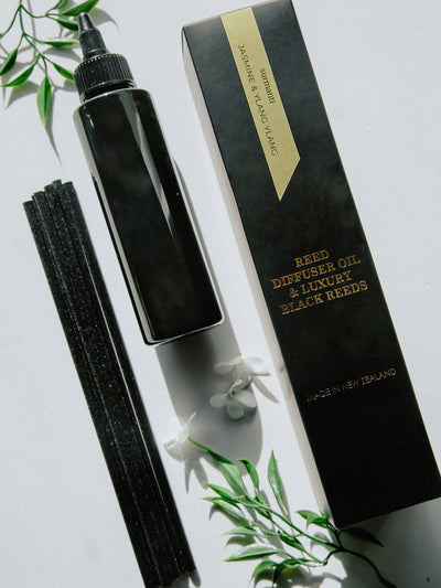 Jasmine & Ylang Ylang Reed Diffuser Oil & Luxury Black Reeds - Surmanti - Made In New Zealand