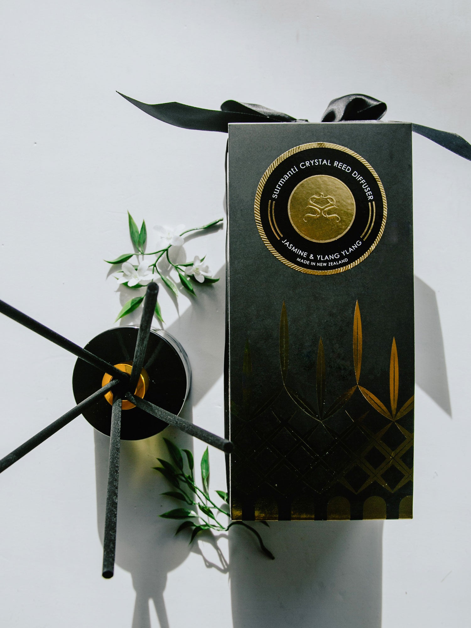 Jasmine & Ylang Ylang Crystal Reed Diffuser - Small Rooms 100mL - Surmanti - Made In New Zealand