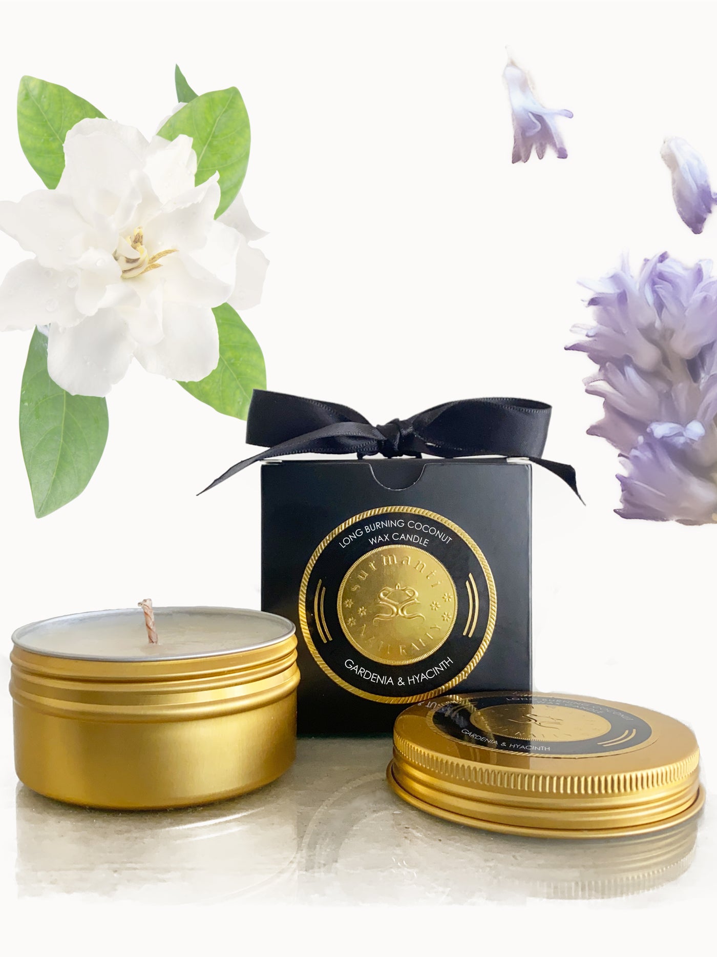 Gardenia & Hyacinth Long Burning Coconut Wax Travel Candle